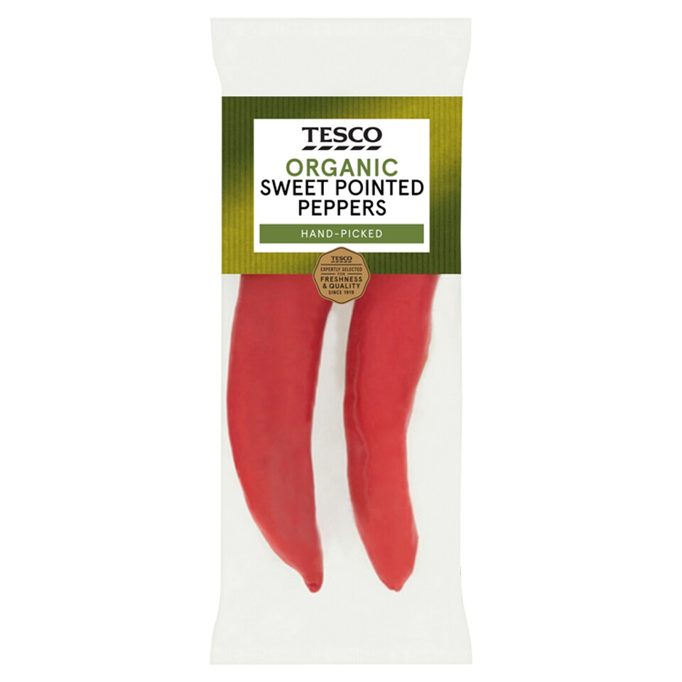 image 1 of Tesco Organic Sweet Pointed Peppers 180G