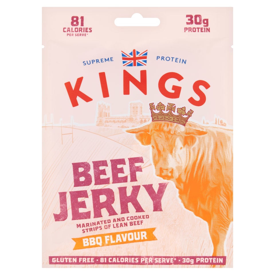 Kings British Beef Jerky Bbq Flavour 60G