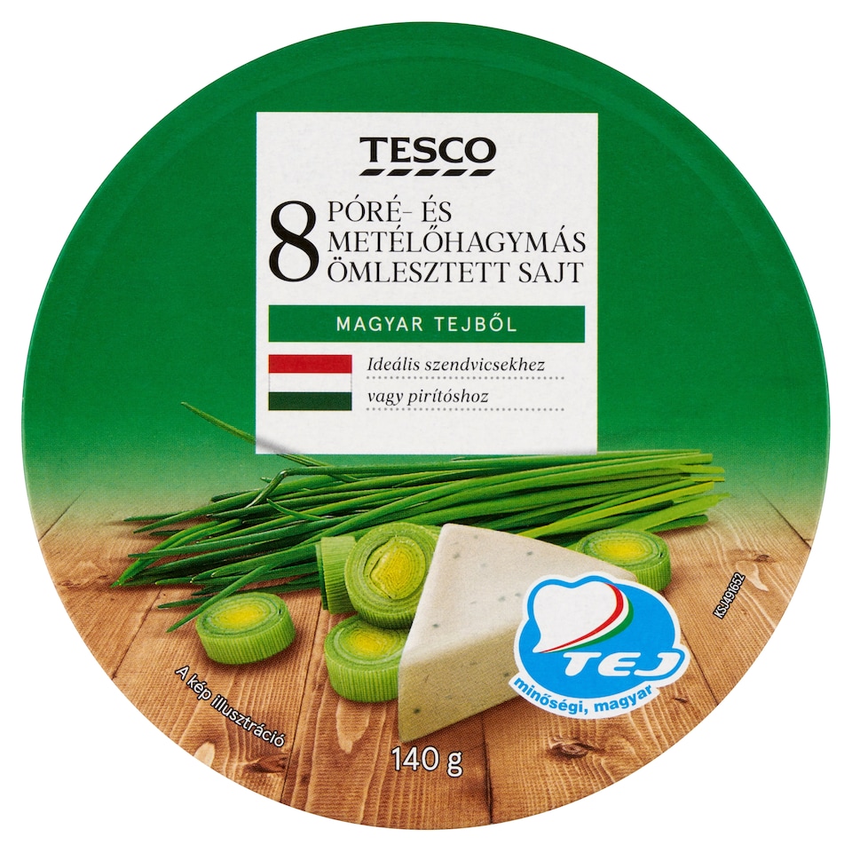 Tesco Processed Cheese with Leek and Chives 8 pcs 140 g