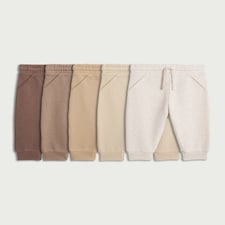 F&F Baby 5-Pack Cotton Rich Cuffed Joggers in Neutral