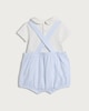 image 2 of F&F Baby 2-Piece Pure Cotton Striped Romper and Bodysuit Set in Blue