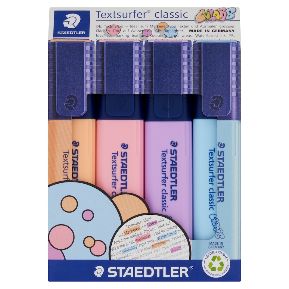 STAEDTLER Textsurfer Pastel Highlighters 4PK