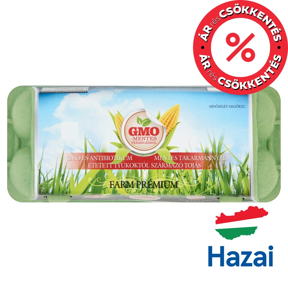 Farm Tojás Farm Prémium GMO Free Farm Eggs M 10 pcs