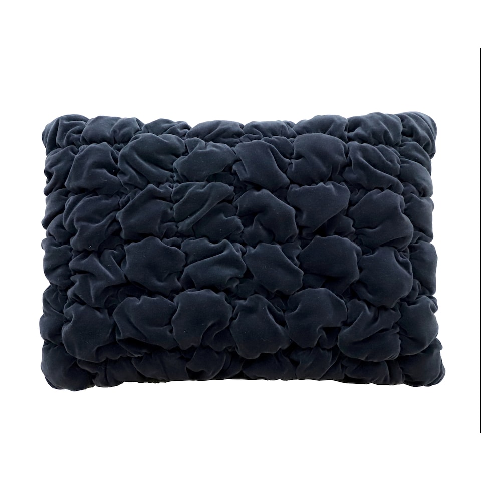 F&F Home Blue Velvet Quilted Rectangle Cushion