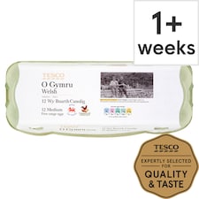 Tesco Welsh Medium Free Range Eggs 12 Pack