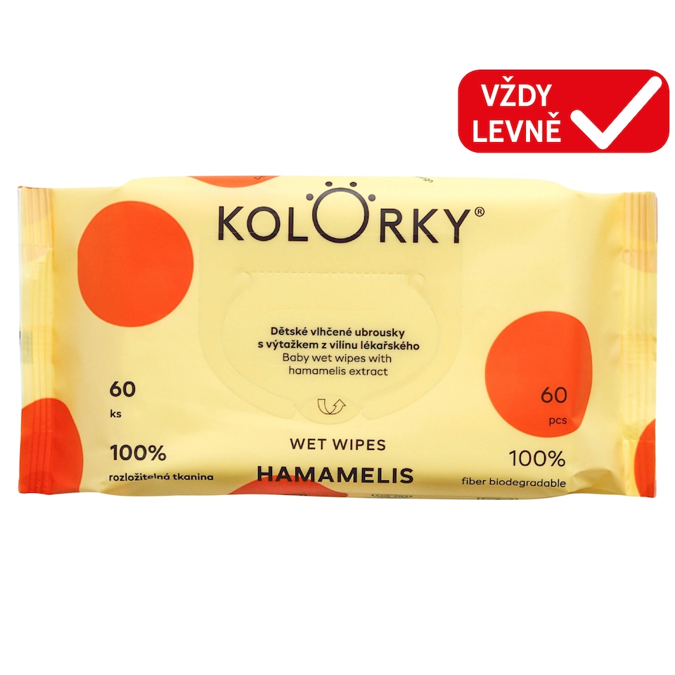 Kolorky Baby Wet Wipes with Hamamelis Extract 60 pcs