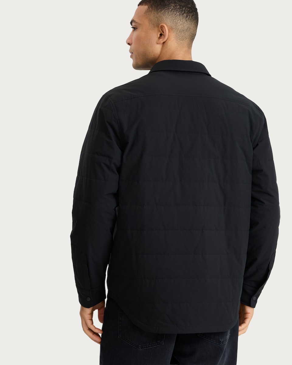 image 1 of F&F Quilted Long Sleeved Shacket in Black