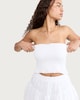 image 1 of OH ME OH MY Cotton Rich Shirred Bandeau Top in White