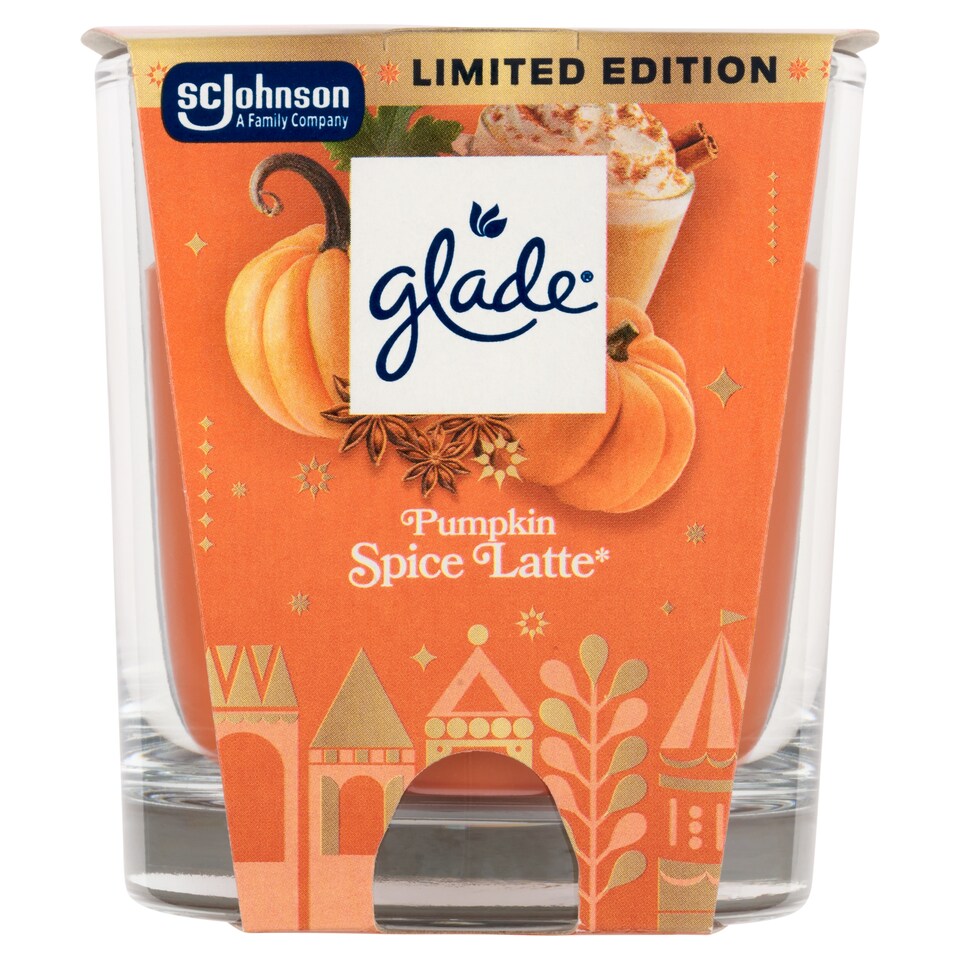 Obrázek 1 pro produkt Glade Pumpkin Spice Latte parfémovaná svíčka 112g
