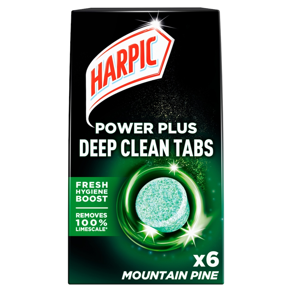 image 1 of Harpic Power Plus Deep Clean Mountain Pine Tabs 6 pack 135g