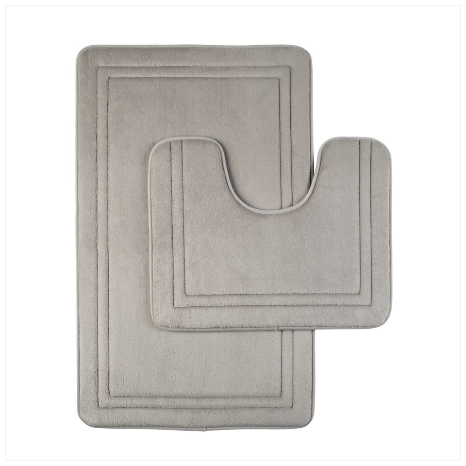 image 1 of Beldray Anti-Bac Memory Foam 2 Piece Bath Mat Set
