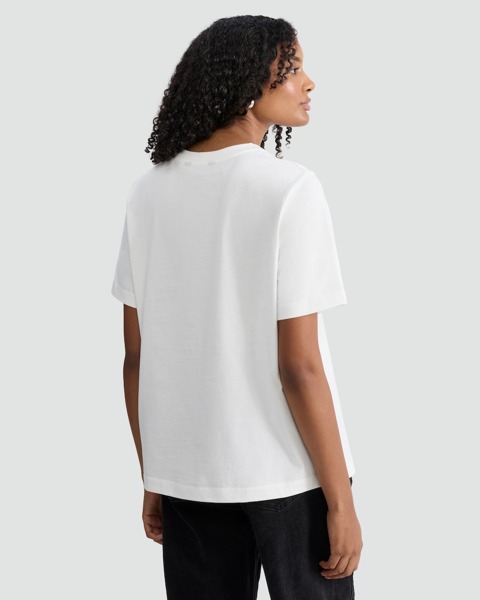 image 1 of F&F Pure Cotton Amore Les Figues Graphic T-Shirt in Cream