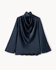 image 5 of F&F Satin Draped Blouse in Navy