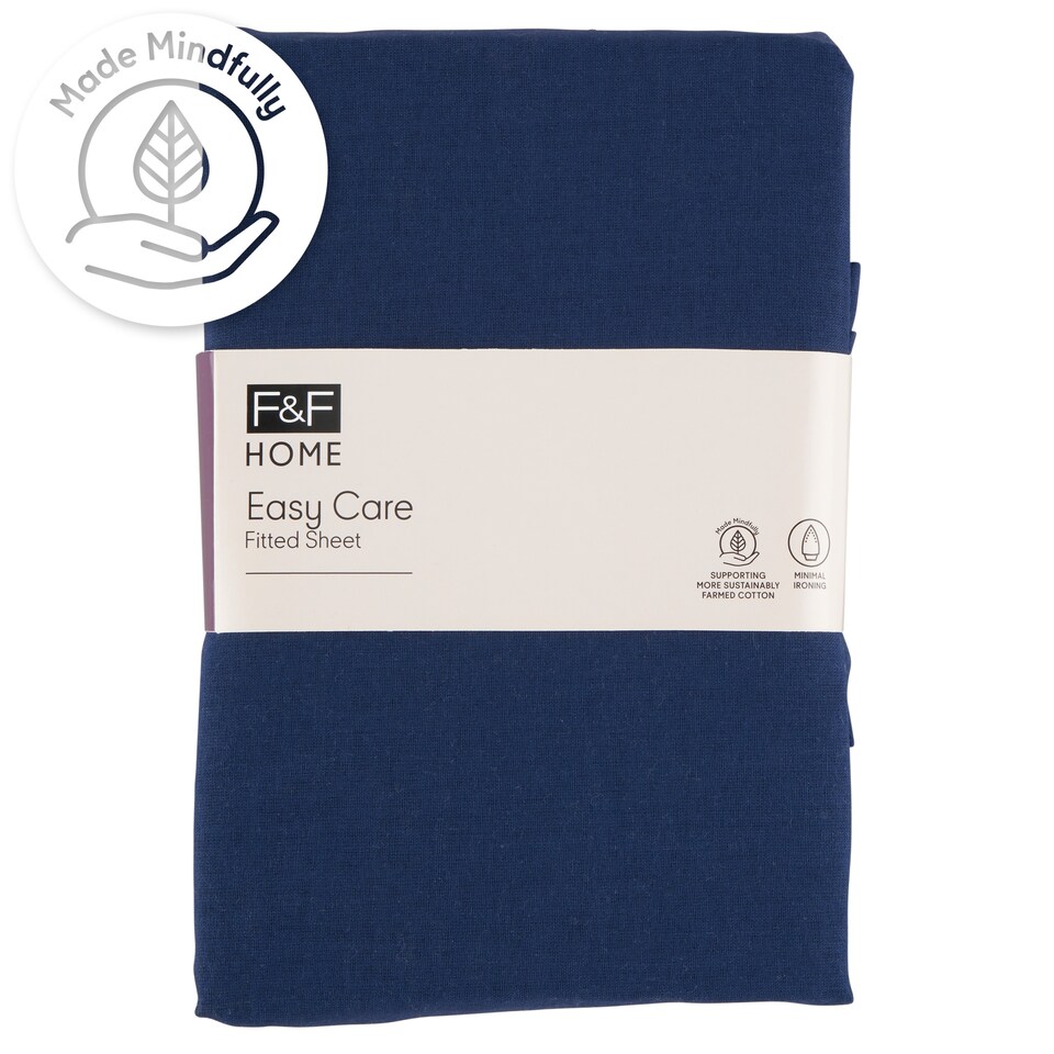 F&F Home Easy Care Dark Blue gumis lepedő 100 x 200 x 25 cm