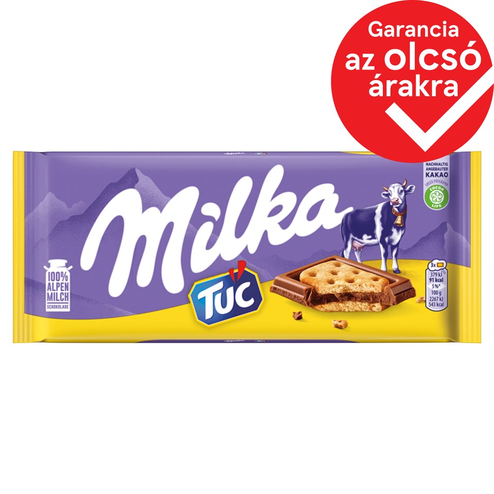 Milka Tuc Alpesi Tejcsokoládé Sós Krékerrel 87 G