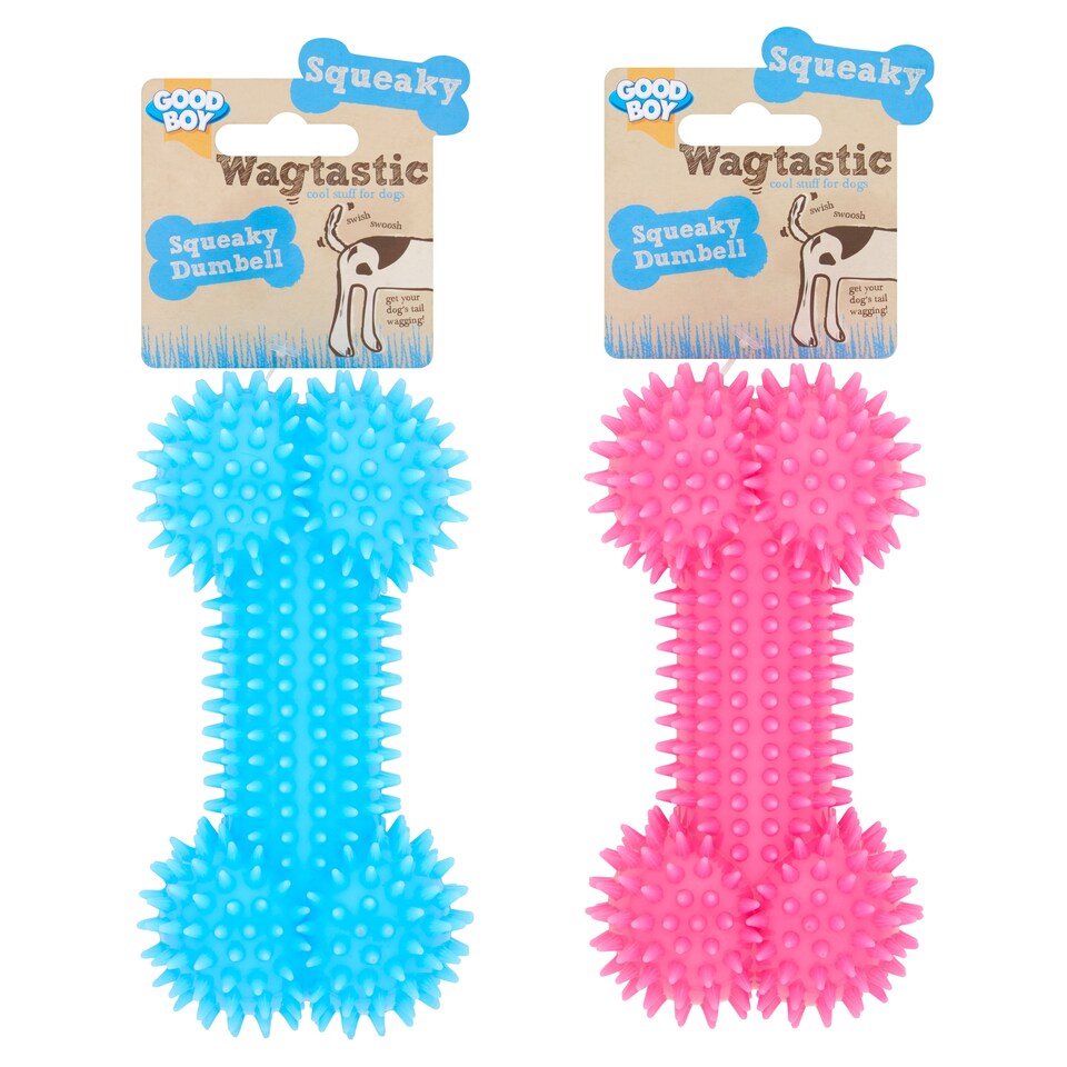 image 1 of Wagtastic Squeaky Dumbell Dog Toy