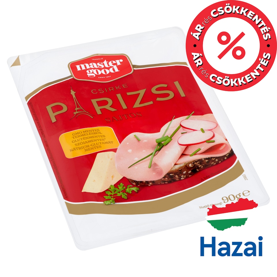Master Good szeletelt sajtos csirke párizsi 90 g