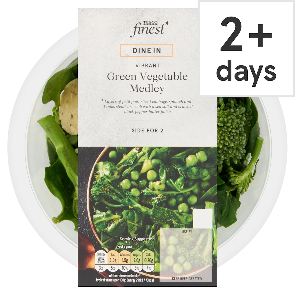Tesco Finest Dine In Green Vegetable Medley 220g
