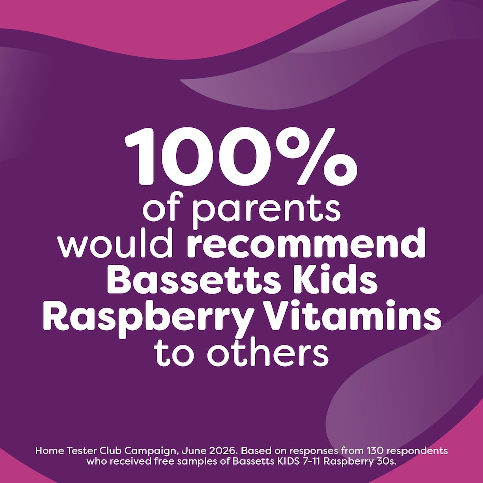 image 1 of Bassetts Kids Multivitamin Gummies 7-11 years Raspberry x 60
