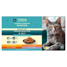 Tesco Senior Cat Poultry Selection in Jelly 48x100g