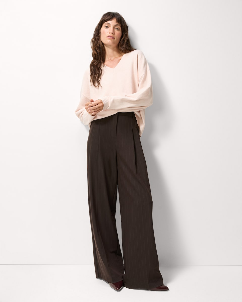 image 1 of F&F V Neck Knitted Jumper in Pink