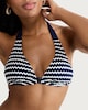 image 2 of F&F Wave Print Halter Neck Bikini Top in Navy