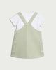 image 2 of F&F Baby 2-Piece Pure Cotton Embroidered Pinafore and Bodysuit Set in Green