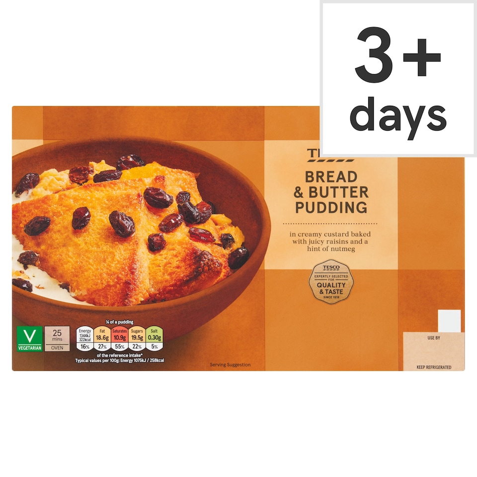 Tesco Bread & Butter Pudding 500G