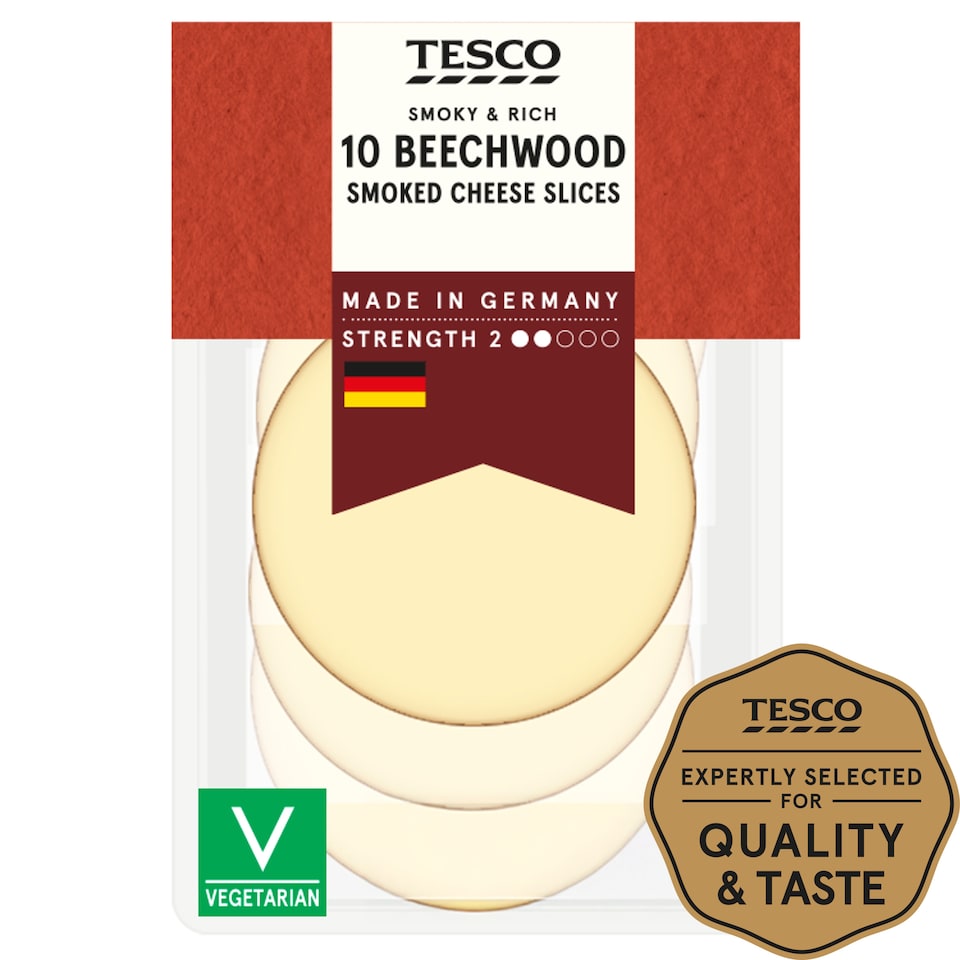 Tesco Beechwood Smoked Cheese Slices 10 Pack 250g