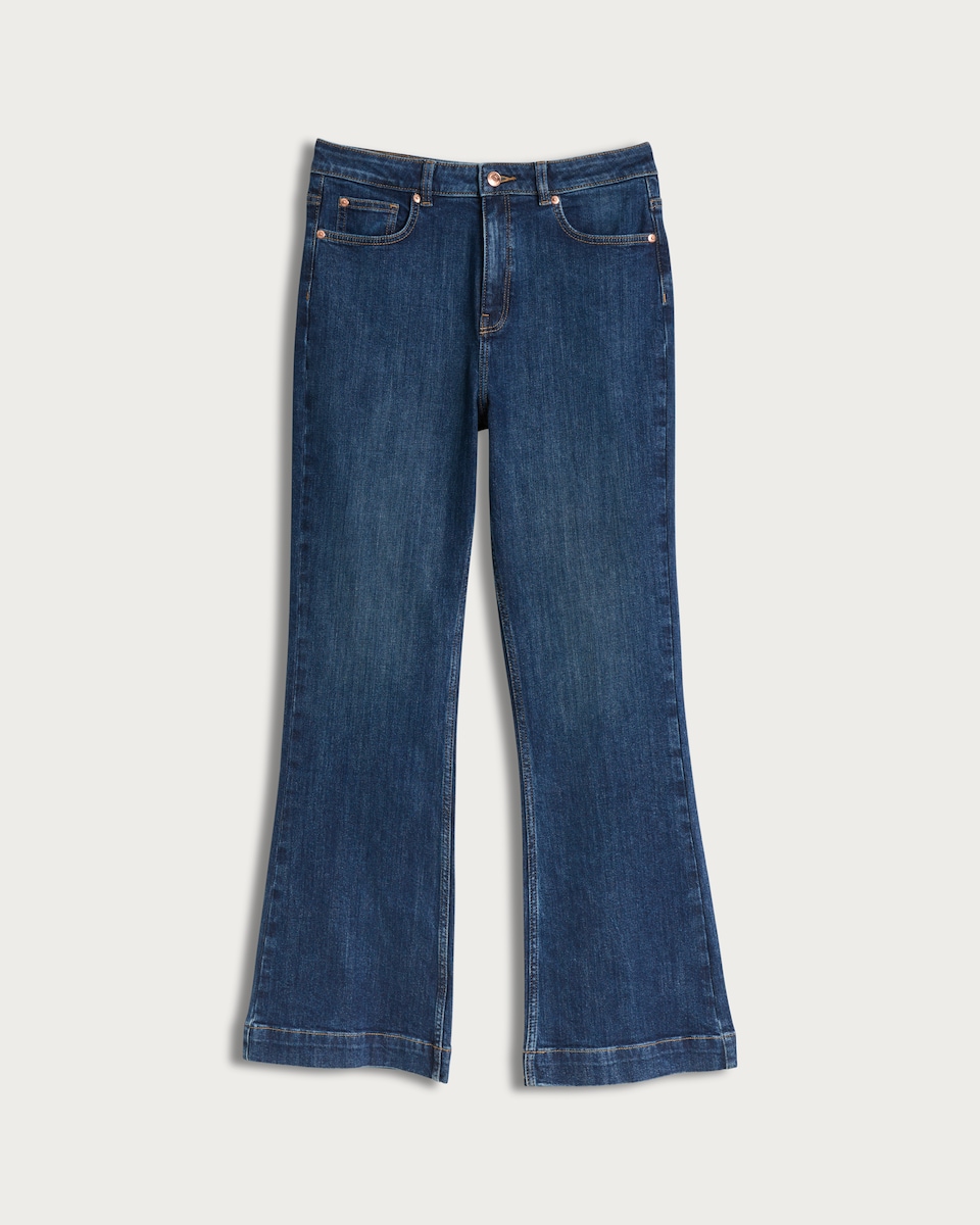 F&F Cotton Rich Flared Jeans in Navy