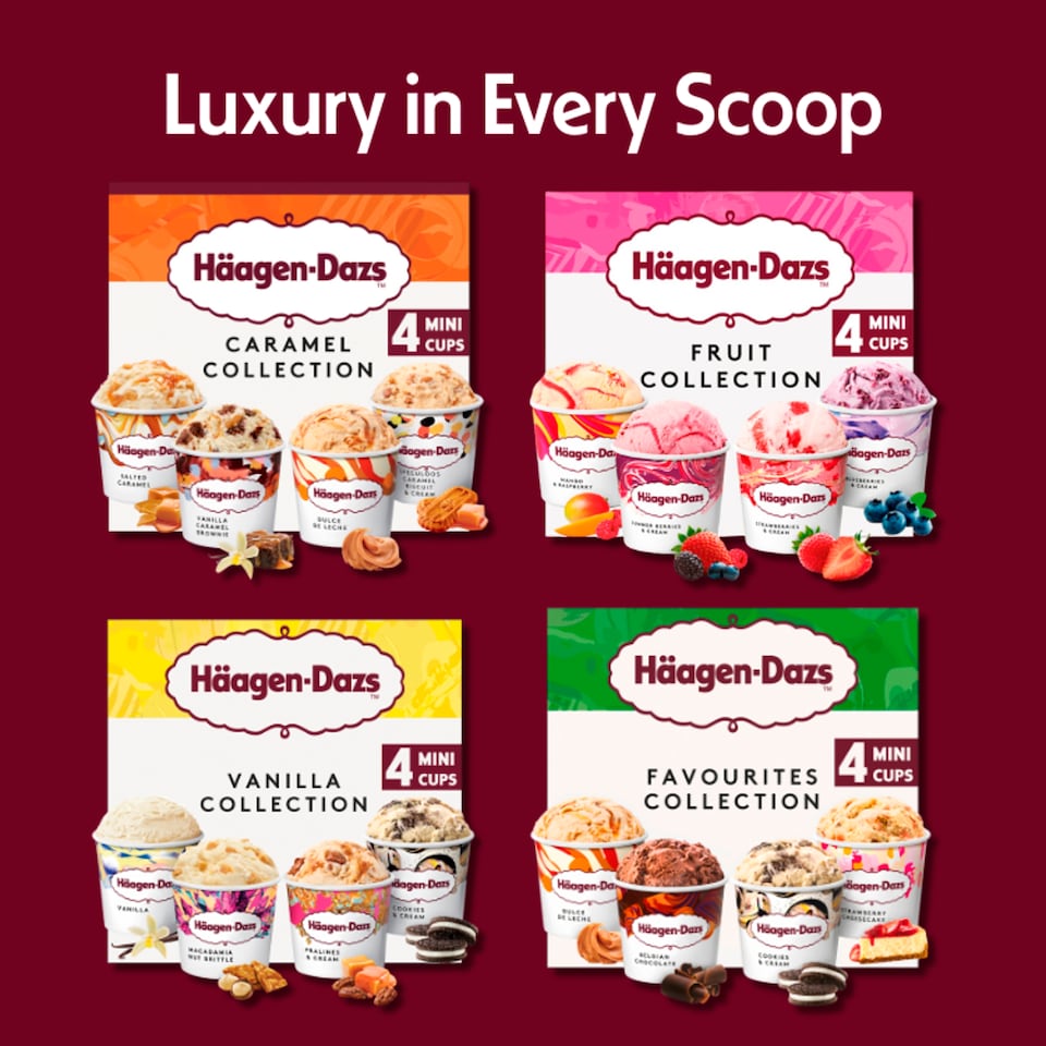 image 1 of Haagen-Dazs Fruit Mini Cups Ice Cream 4X95ml