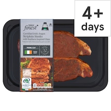 Tesco Finest Certified Irish Angus Striploin Steaks with Southern Inspired Glaze 400g
