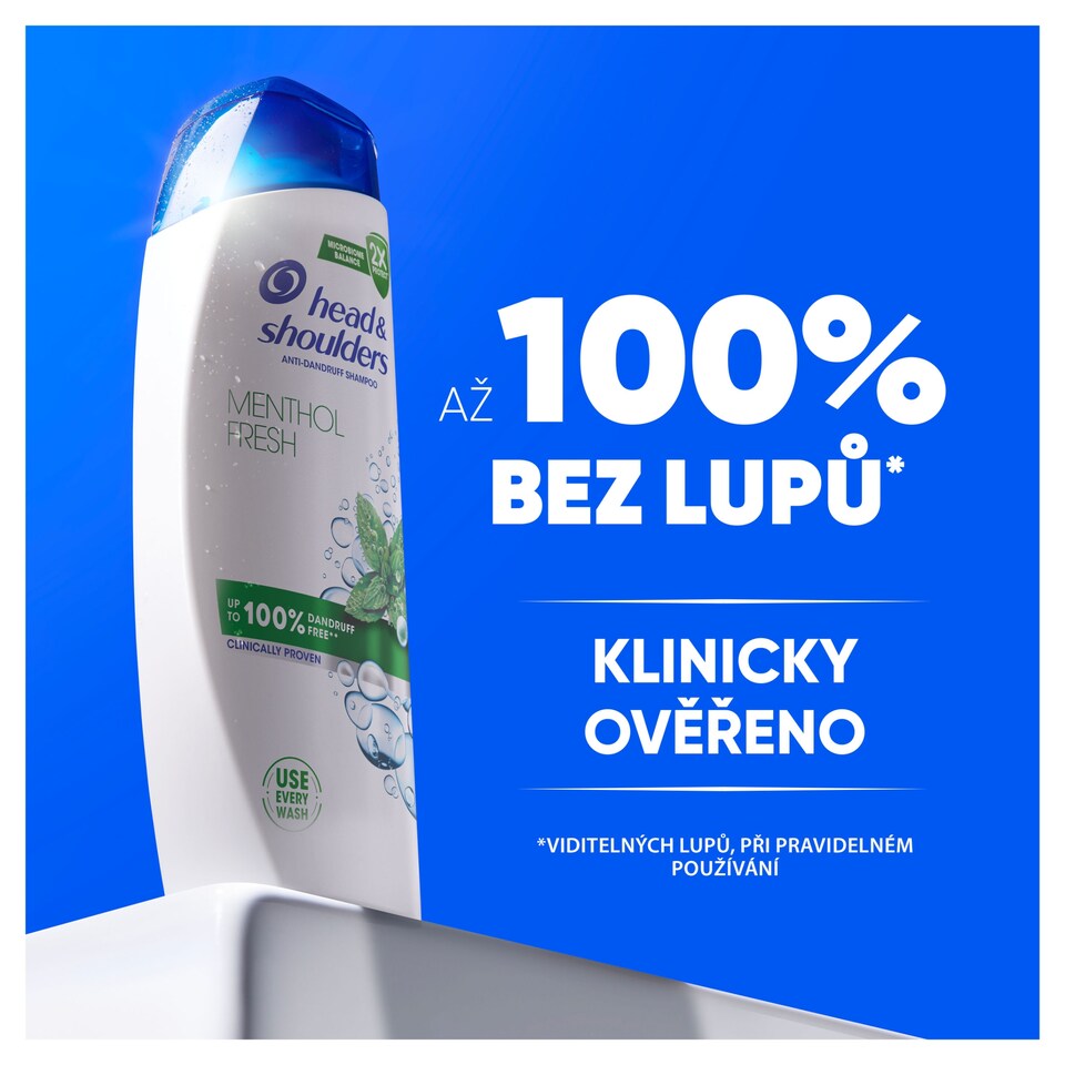 Obrázek 1 pro produkt Head & Shoulders Menthol Fresh Šampon proti Lupům 400 ml Každodenní Použití. Pocit Čistoty