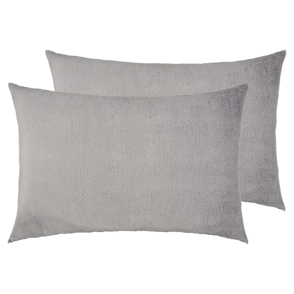 F&F Home Grey Teddy Fleece Pillowcase Pair