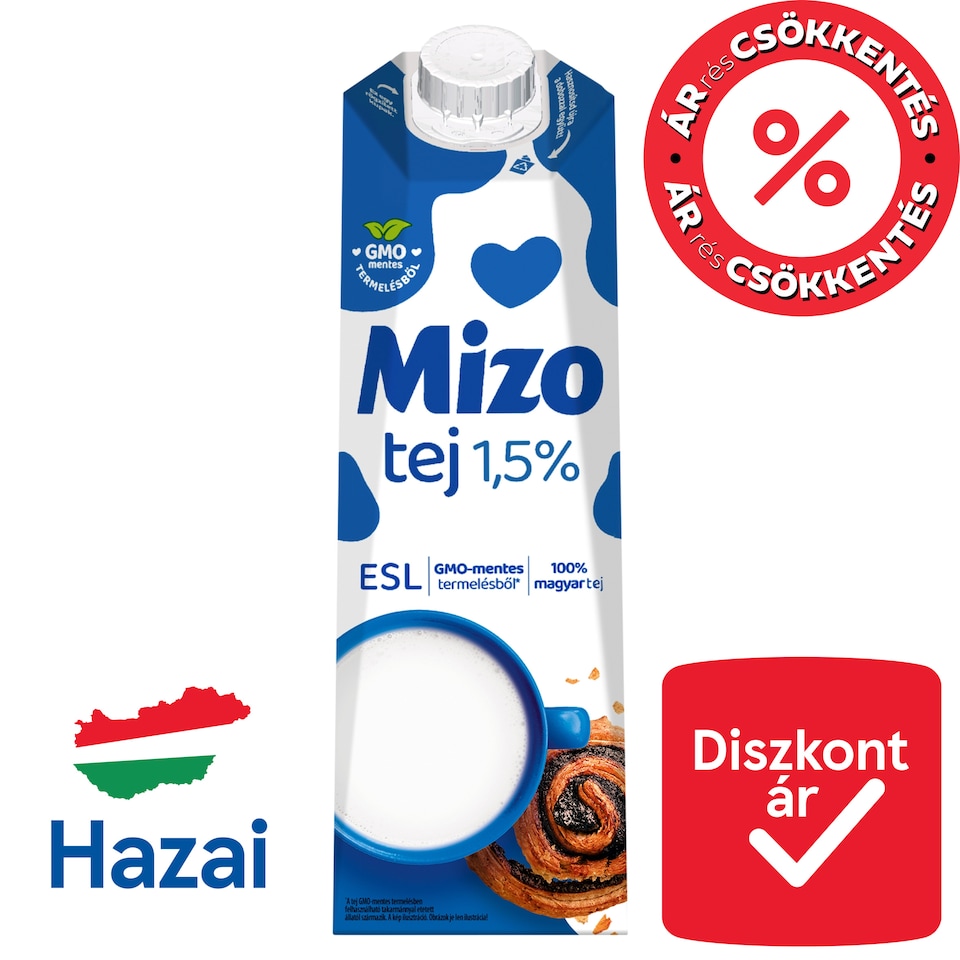 Mizo ESL Low Fat Milk 1,5% 1 l
