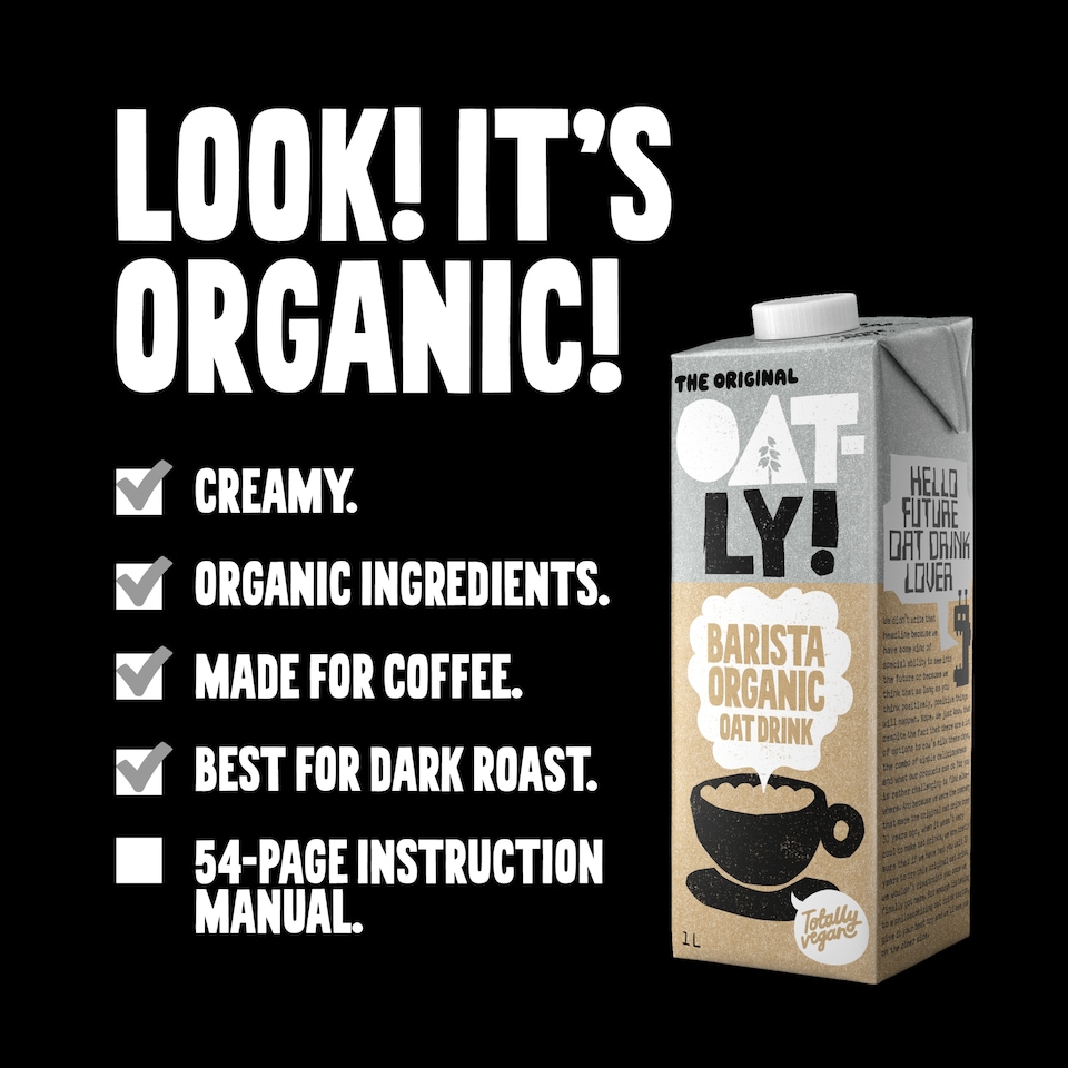image 1 of Oatly Organic Barista Oat Drink 1L