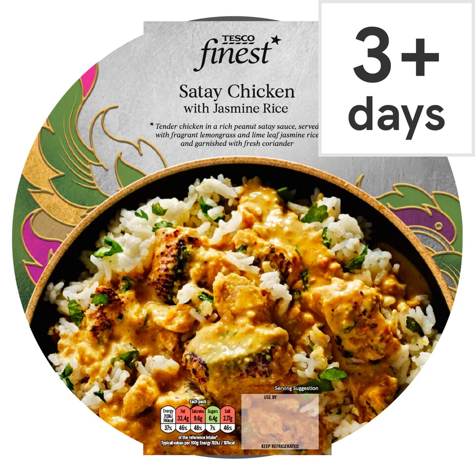 Tesco Finest Satay Chicken With Jasmine Rice 400G