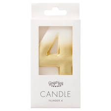 Ginger Ray Shimmer Gold Candle 4 Number