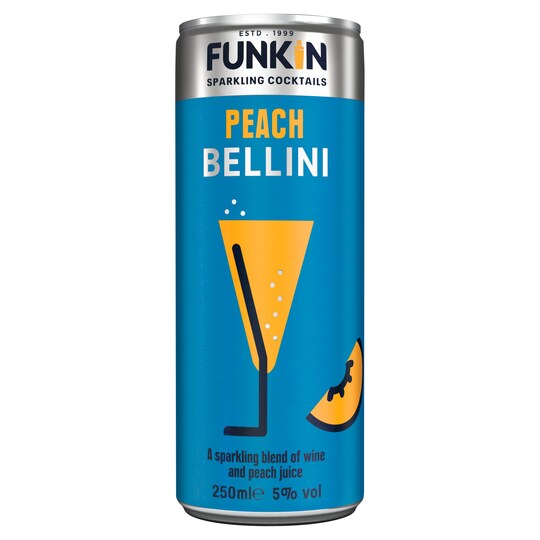 Funkin Sparkling Cocktails Peach Bellini 250Ml Tesco Groceries