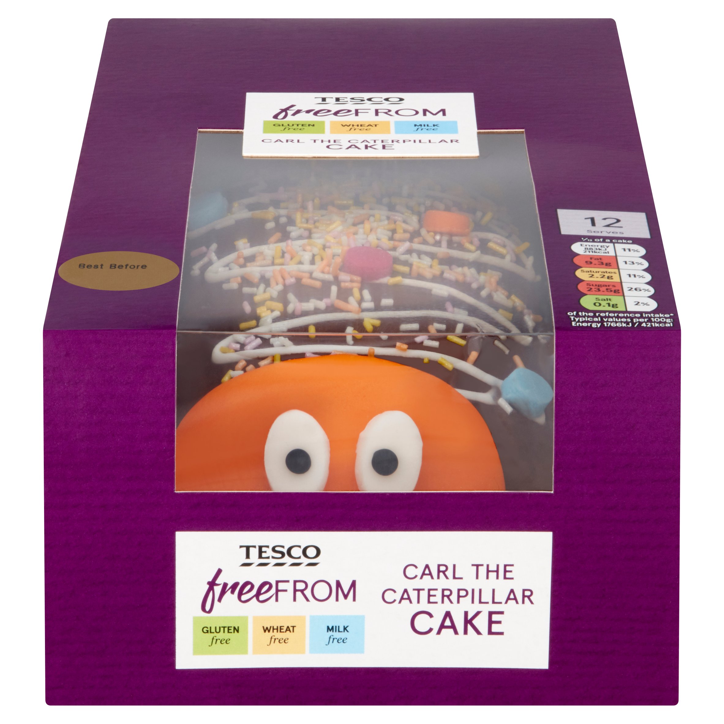 Tesco Free From Carl The Caterpillar Cake