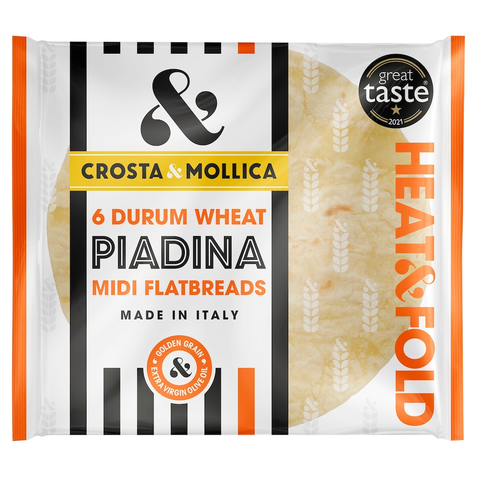 Crosta & Mollica Durum Wheat Piadina Midi Flatbreads 6 Pack 240g