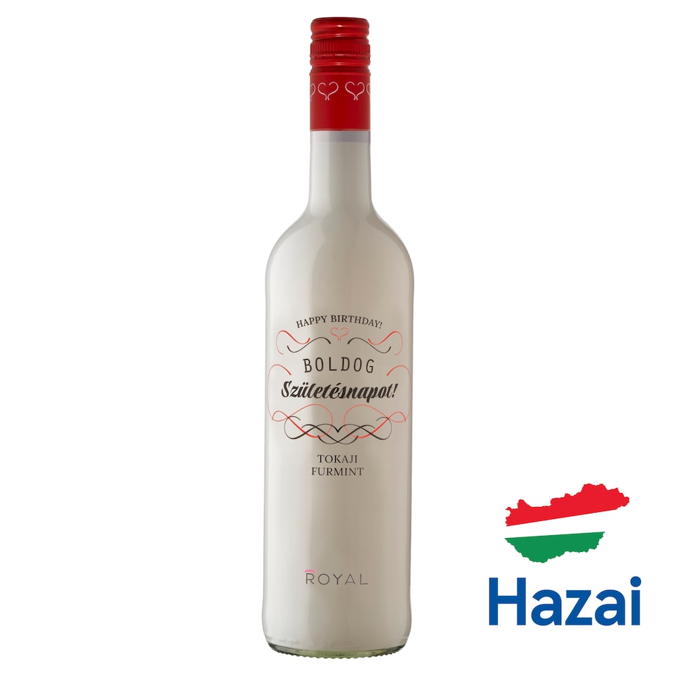Royal Boldog Születésnapot! Tokaji Furmint félédes fehérbor 11,5% 750 ml