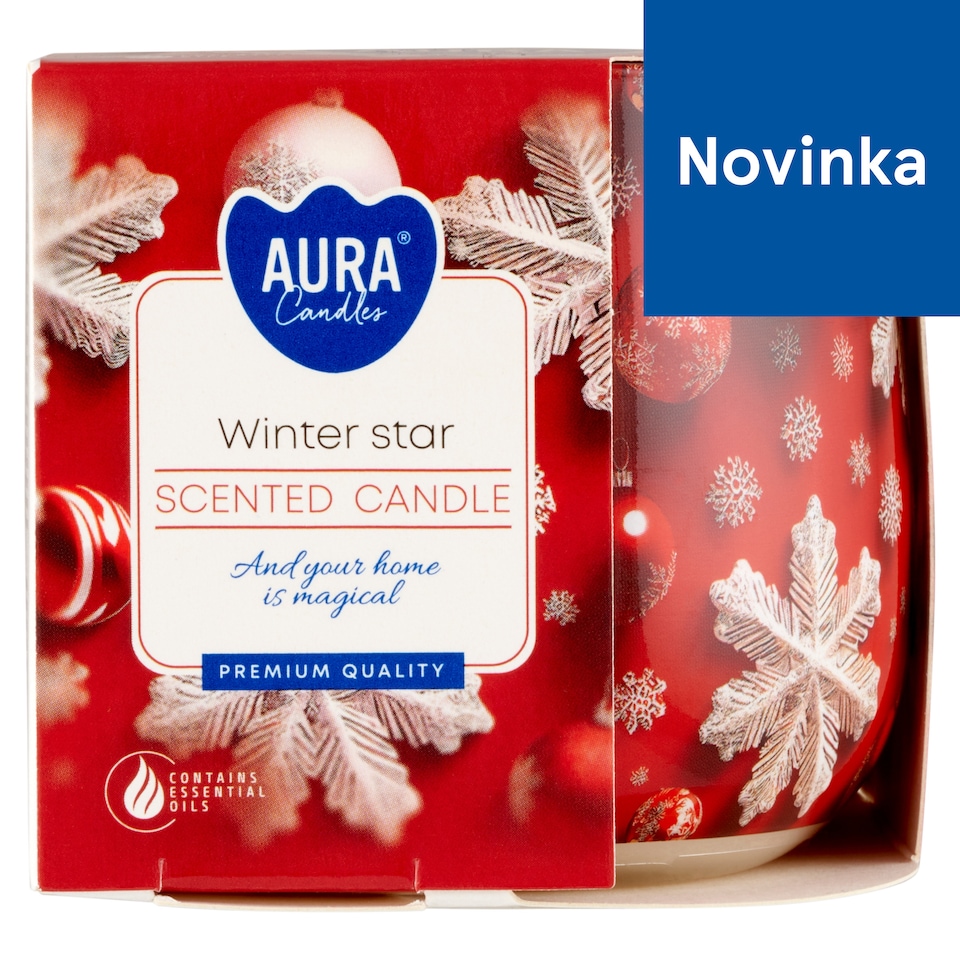 Aura Candles Winter Star voňavá sviečka zimná hviezda 100 g