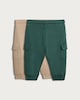 image 2 of F&F Baby 2-Pack Cargo Joggers  in Green