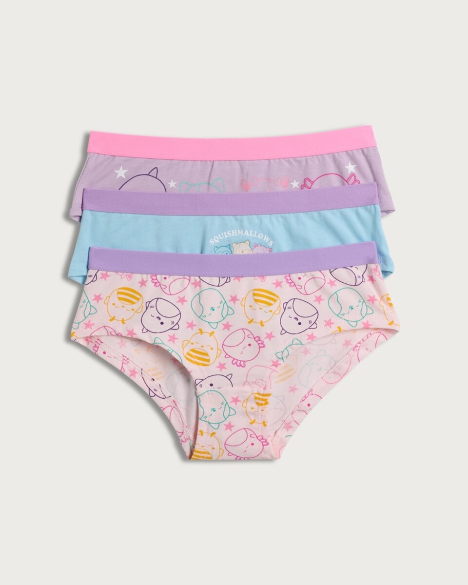 Squishmallows 3-Pack Cotton Rich Printed Shorts in Multi