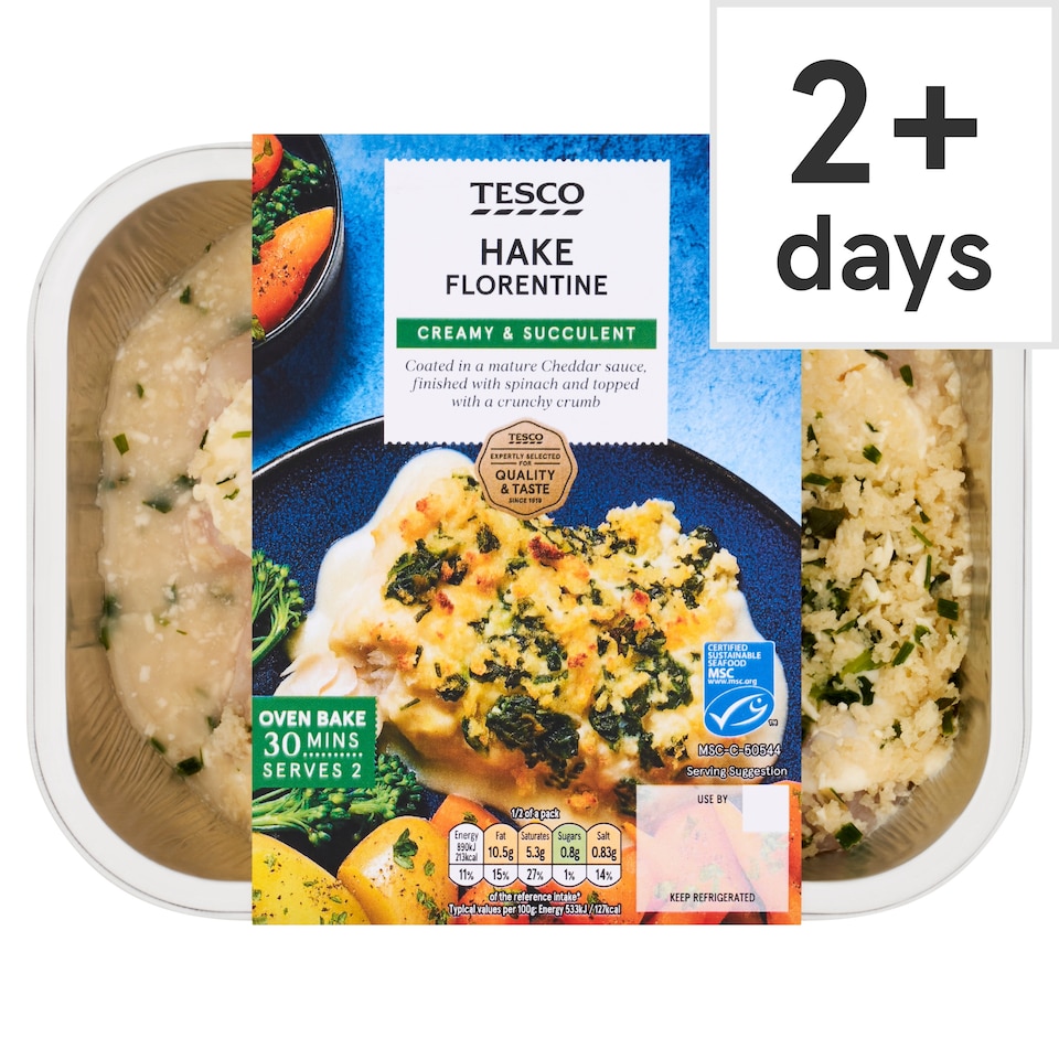 Tesco Hake Florentine 360g