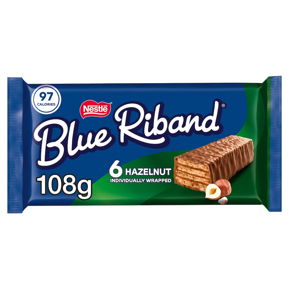 Blue Riband Hazelnut Chocolate Wafer Bars 6 x 18g