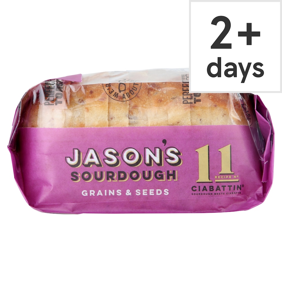 Jason's Sourdough White Ciabattin Bread with Grains & Seeds 580g