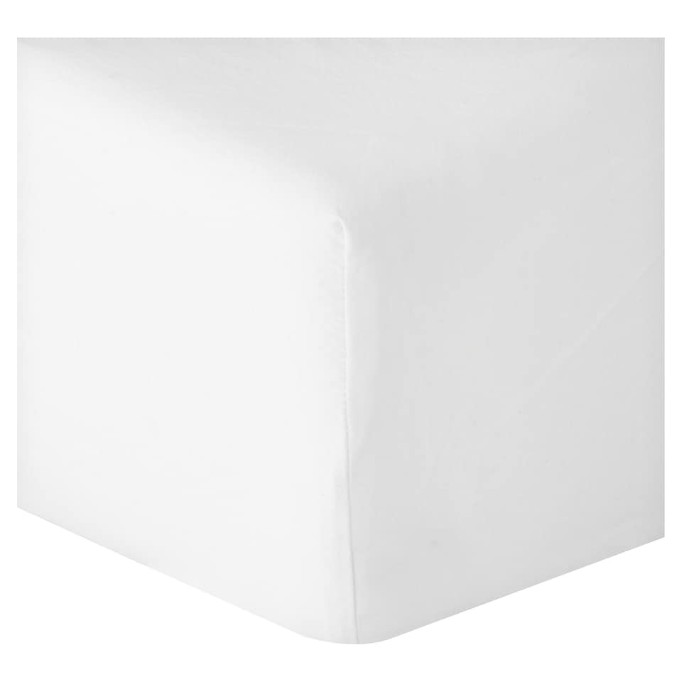 F&F Home Cotton Rich Fitted Sheet White Double