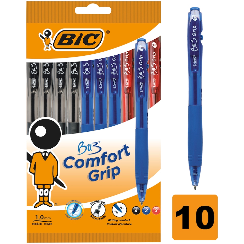 image 1 of BIC BU3 Retractable Assorted 10 Pack